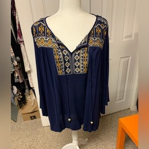 Boho Lightweight Long sleeve Top plus size